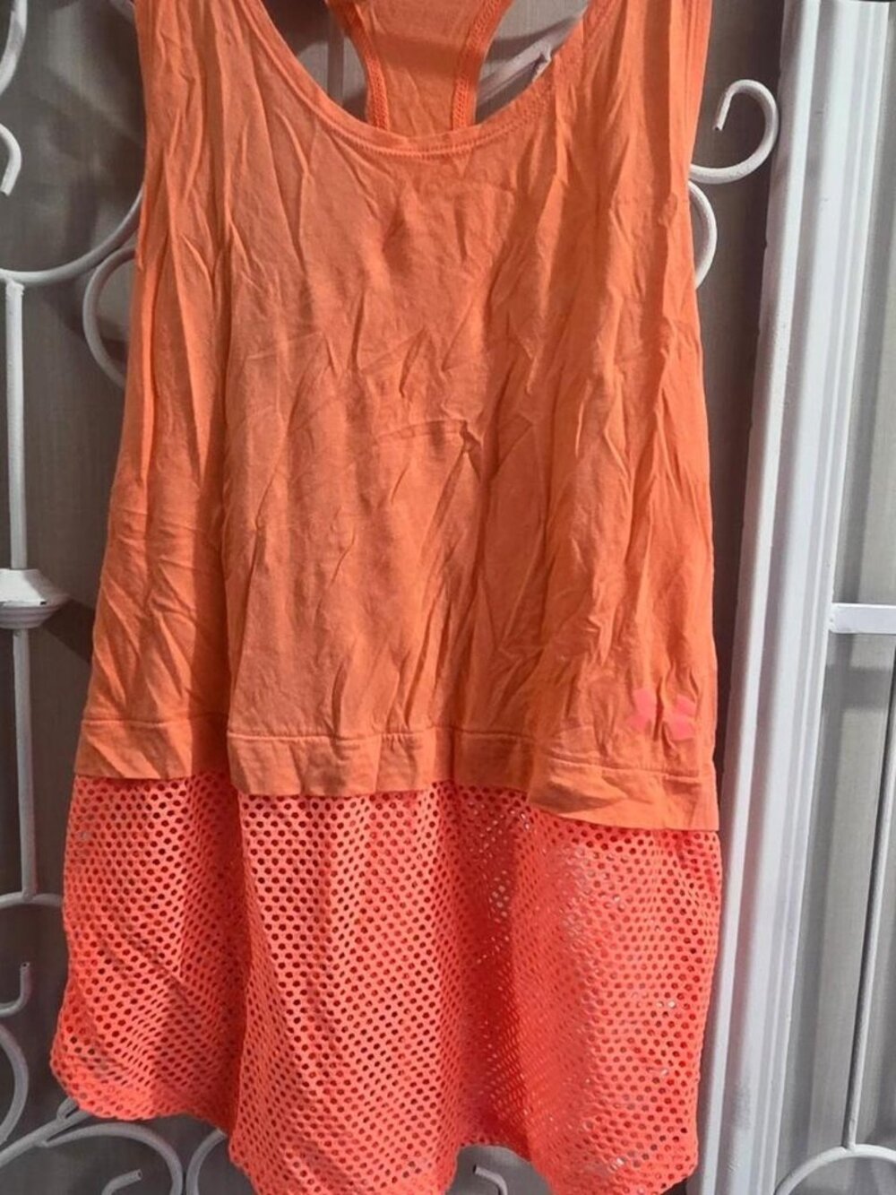 Under Armour orange tank top, Size S #activewear #gymwear